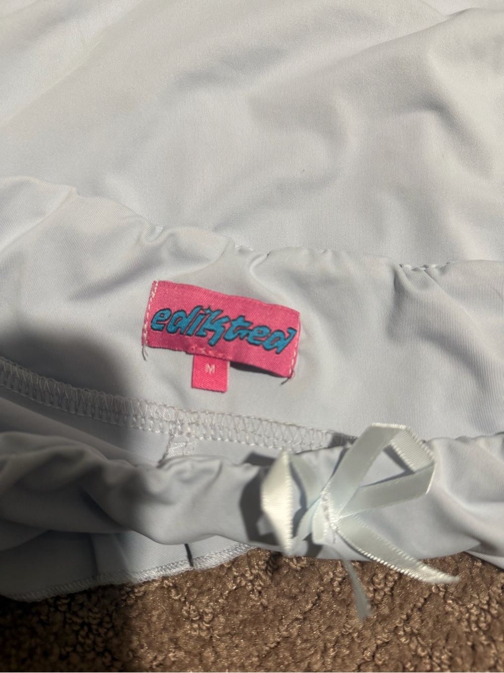 Edikted Light Blue/Gray Ruffle Mini Skort – Size M - Picture 9 of 9